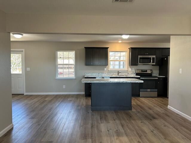 Interior, Kitchen, Stainless Steel Appliances, Wood Texture Flooring