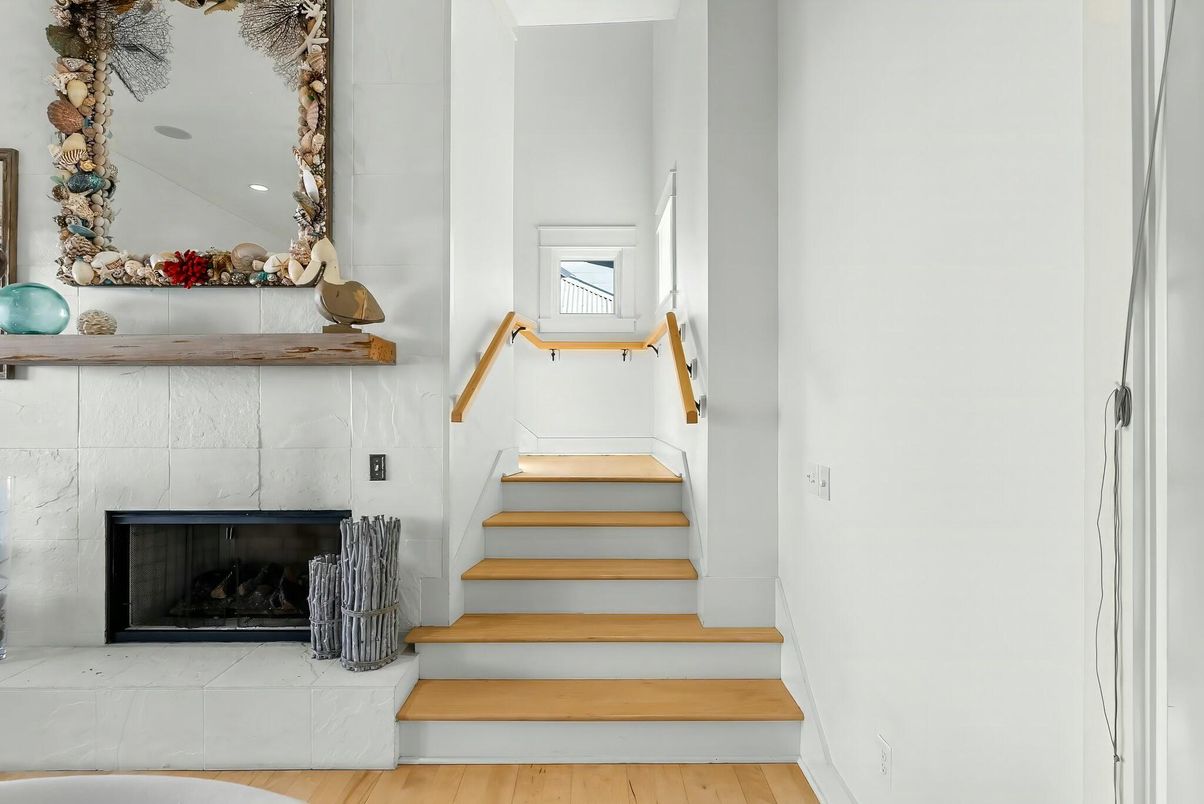 Fireplace, Interior, Recessed Lighting, Wood Texture Flooring