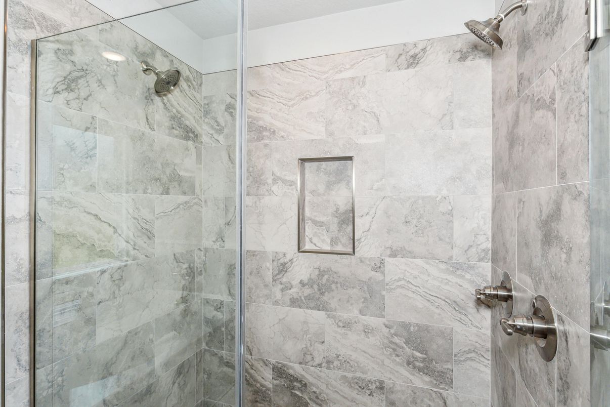 Bathroom, Glass Shower, Interior, Marble Walls
