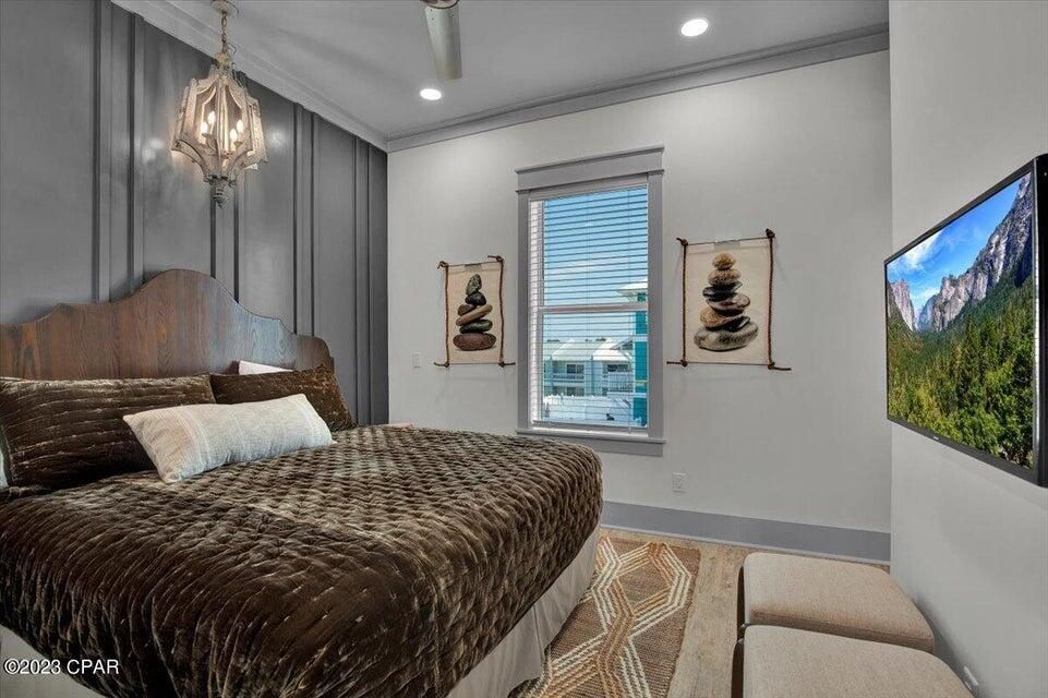 Bedroom, Interior, Pendant Lights, Recessed Lighting