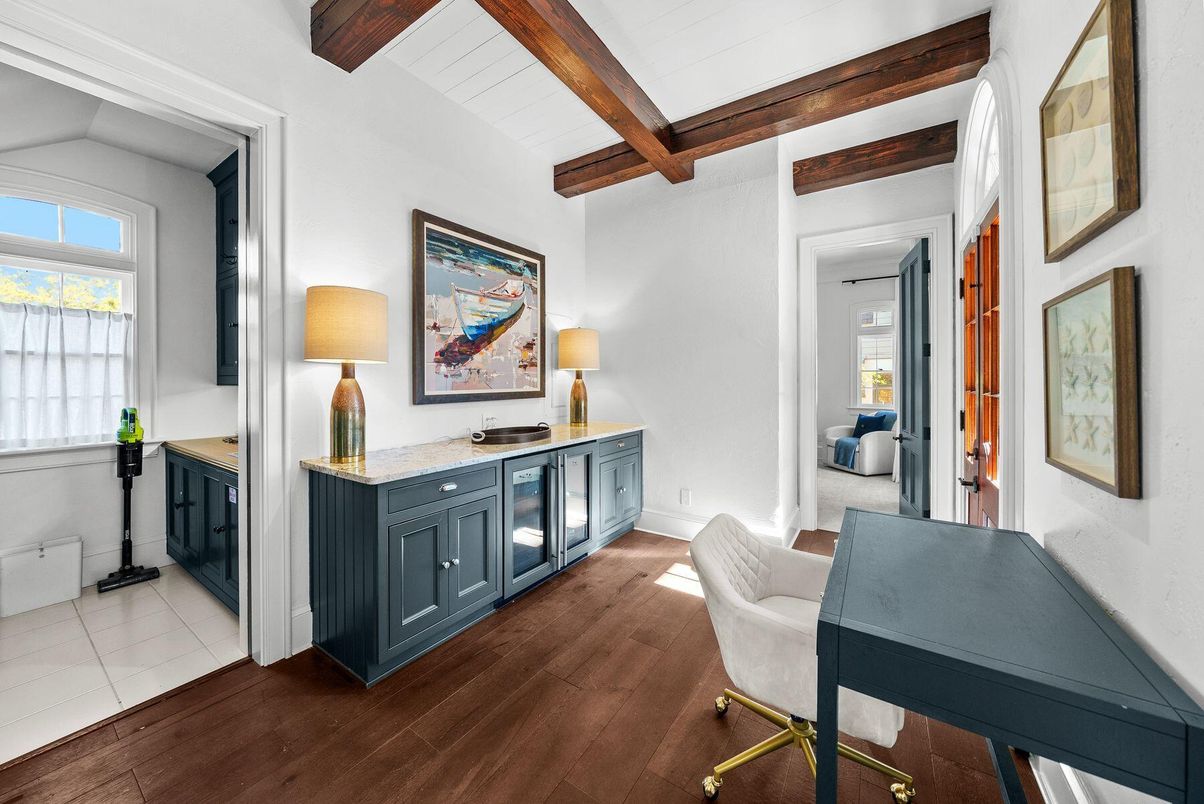 Home Office, Interior, Wooden Beams, Wood Texture Flooring