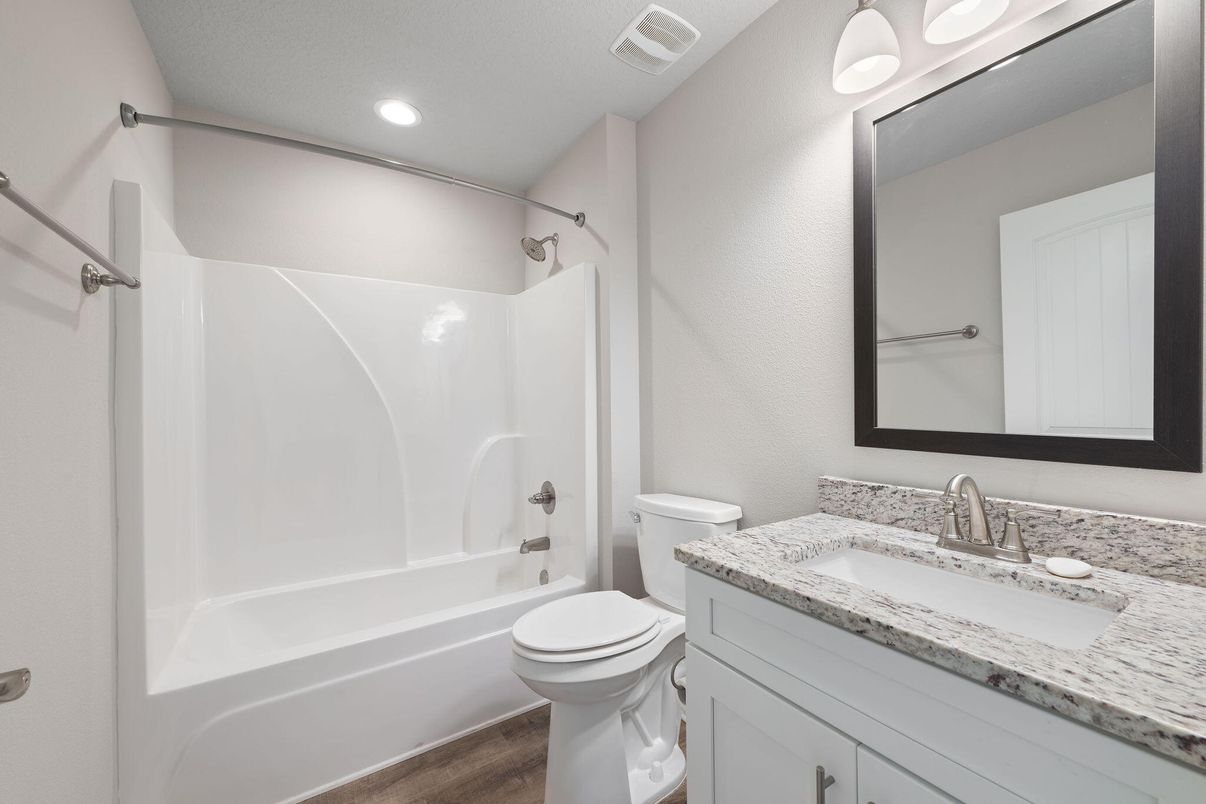 Bathroom, Interior, Recessed Lighting, Wood Texture Flooring
