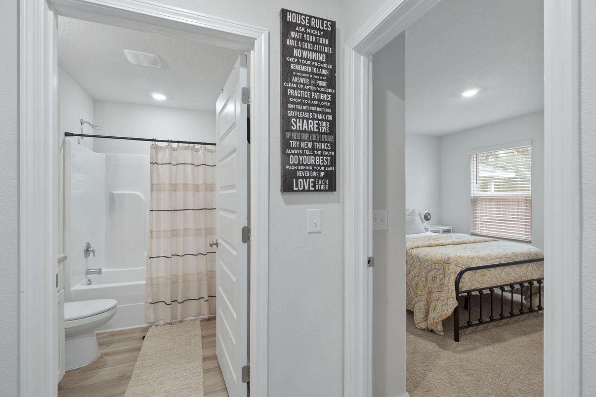 Bathroom, Bedroom, Interior, Recessed Lighting, Wood Texture Flooring