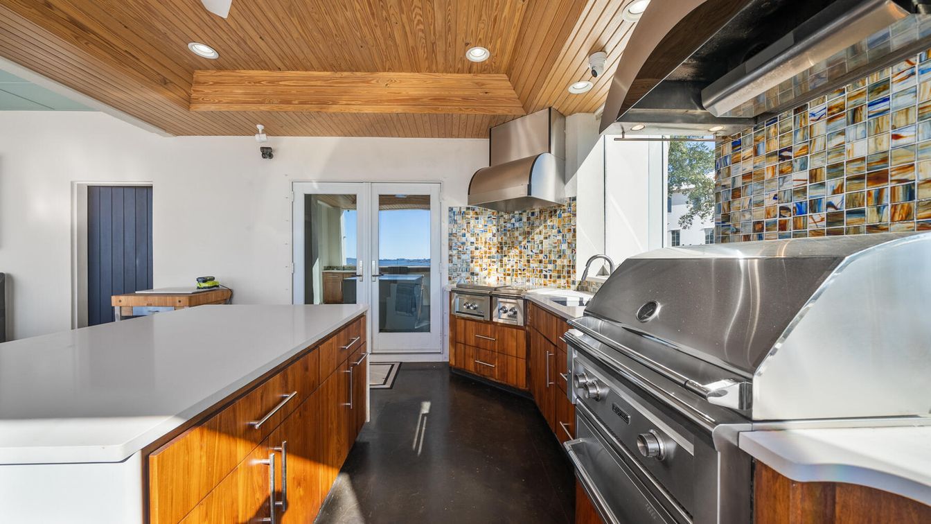 Interior, Kitchen, Recessed Lighting, Stainless Steel Appliances, Wooden Ceilings