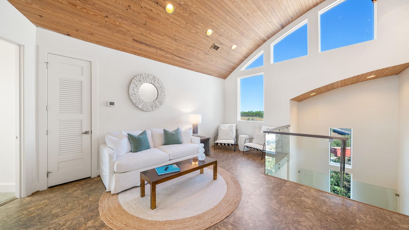 Interior, Living room, Recessed Lighting, Wooden Ceilings
