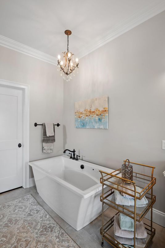Bathroom, Chandelier, Free Standing Baths, Interior