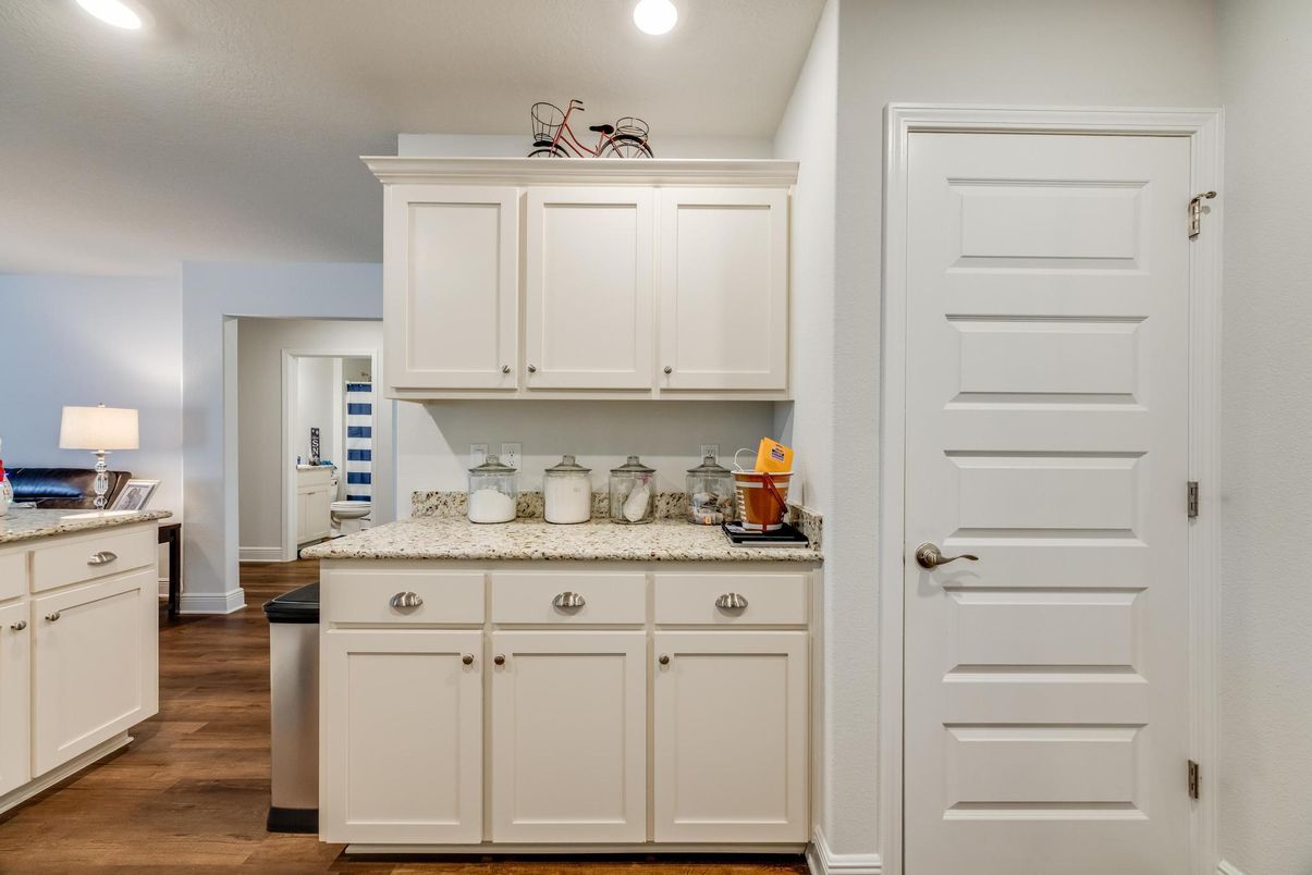 Interior, Kitchen, Recessed Lighting, Wood Texture Flooring