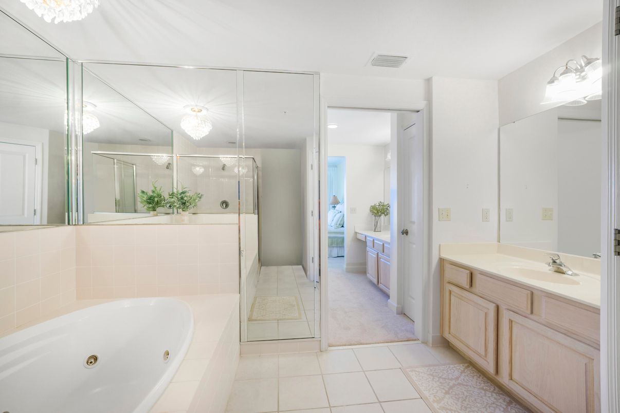 Bathroom, Dual Sink Vanities, Glass Shower, Interior