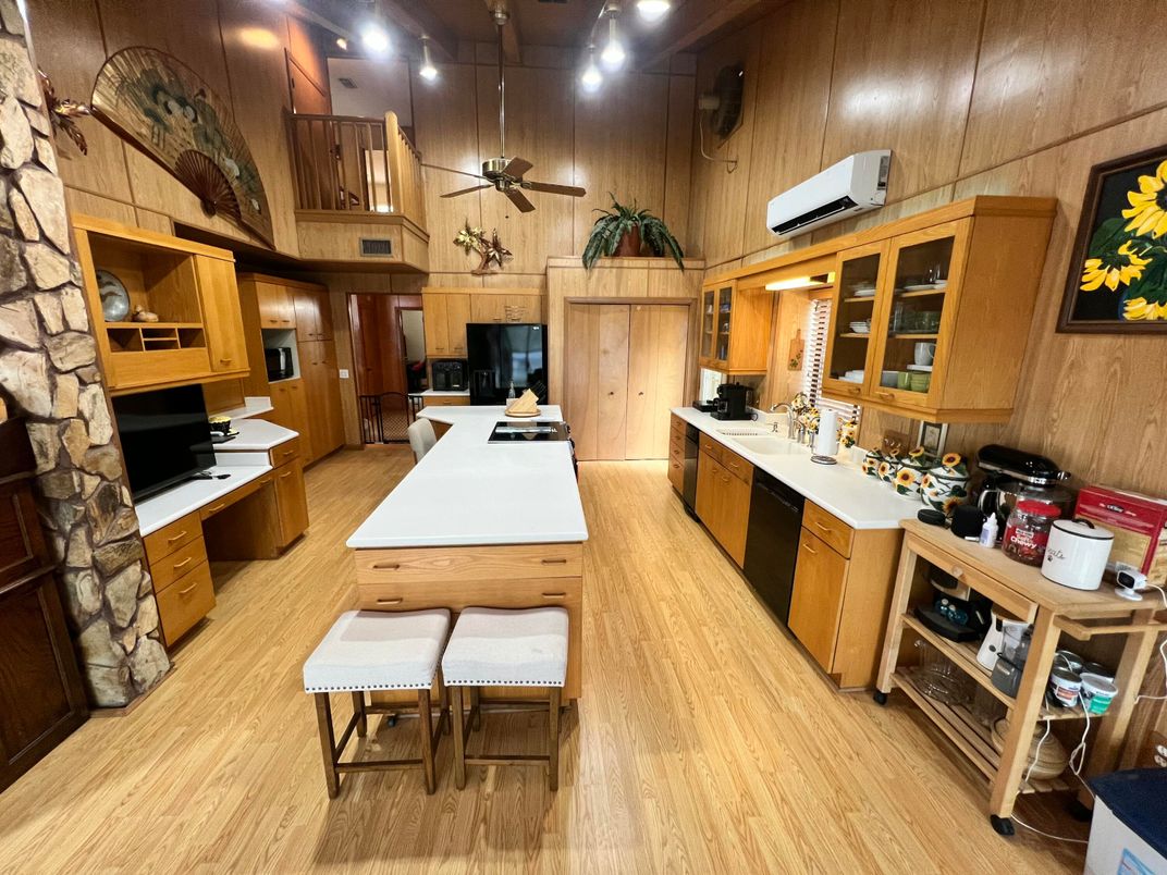 Interior, Kitchen, Wood Texture Flooring, Wooden Walls