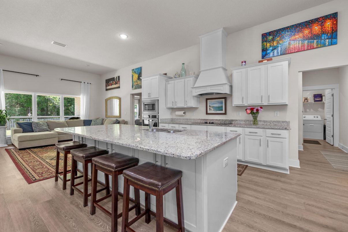Interior, Kitchen, Recessed Lighting, Wood Texture Flooring