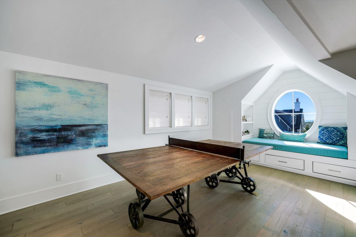 Game Room, Interior, Recessed Lighting, Wood Texture Flooring