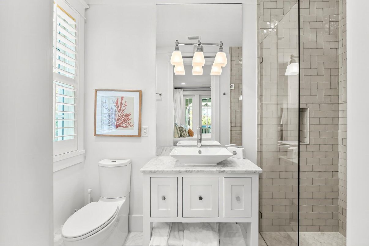 Bathroom, Glass Shower, Interior, Marble