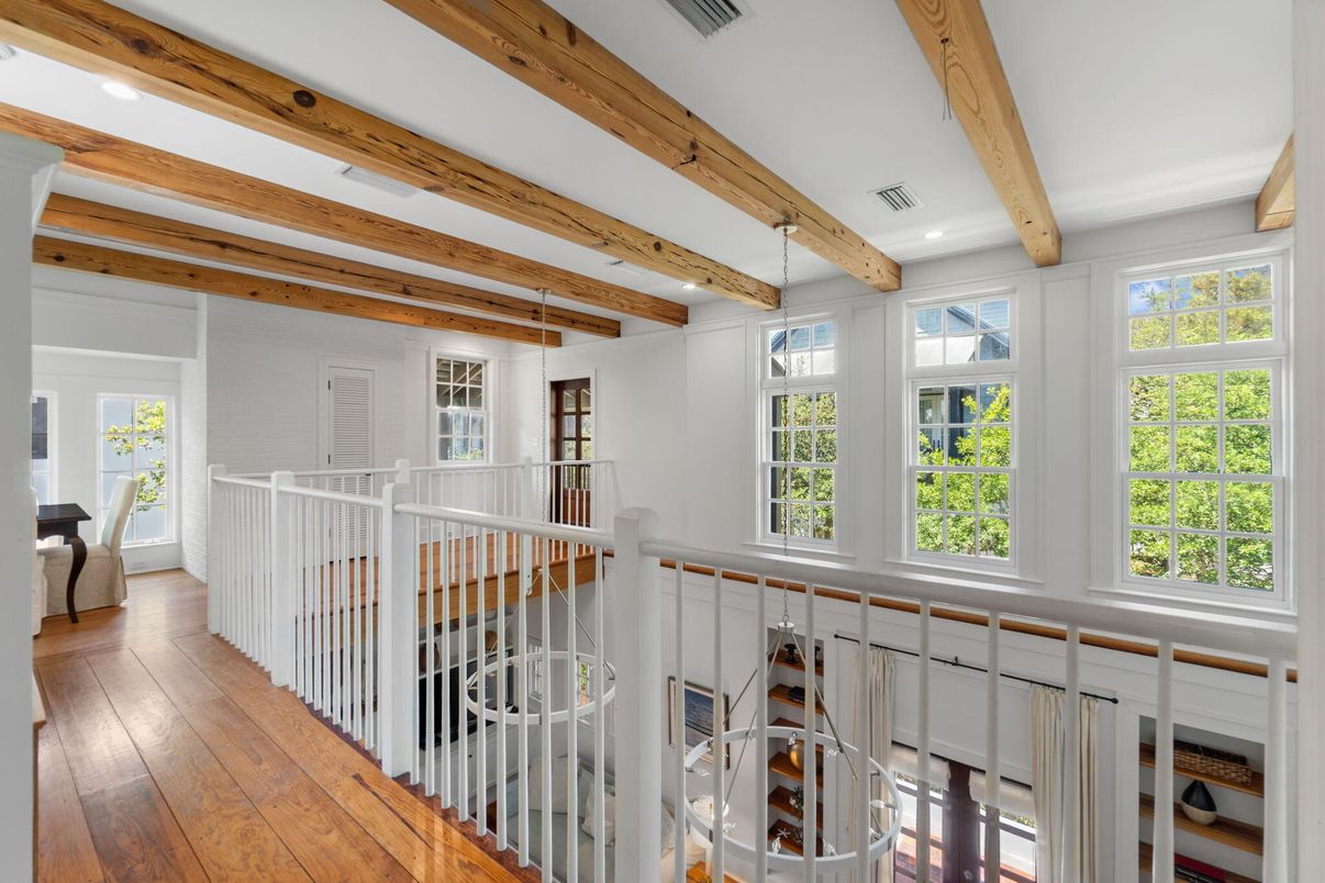 Interior, Recessed Lighting, Wooden Beams, Wood Texture Flooring
