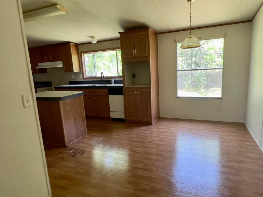 Interior, Kitchen, Pendant Lights, Wood Texture Flooring