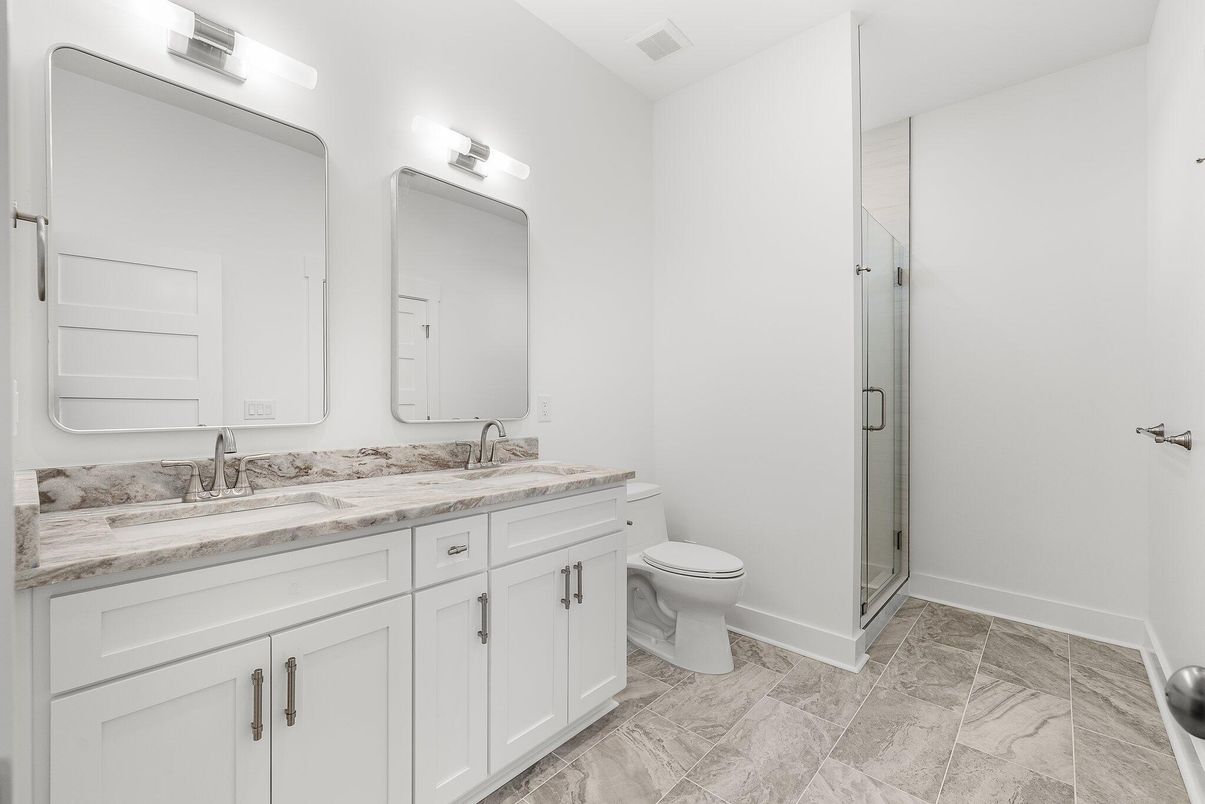 Bathroom, Dual Sink Vanities, Glass Shower, Interior