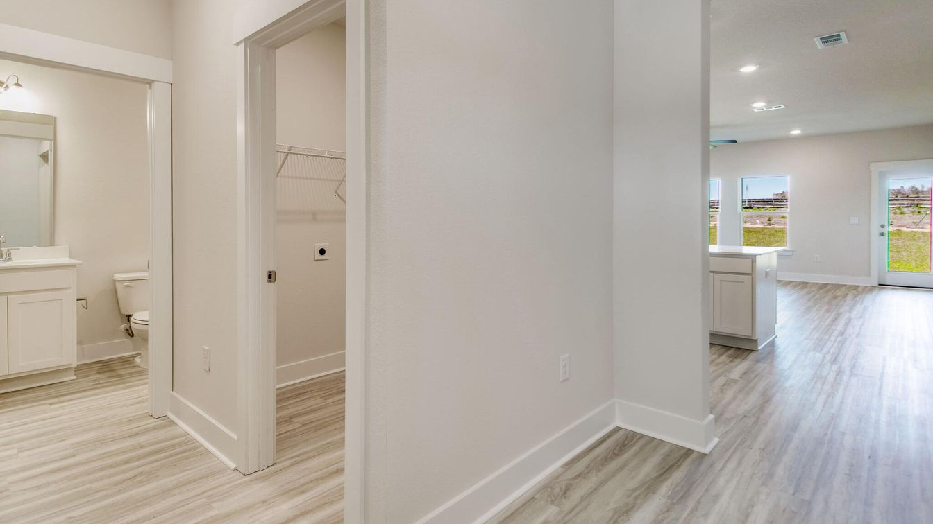 Bathroom, Interior, Recessed Lighting, Wood Texture Flooring