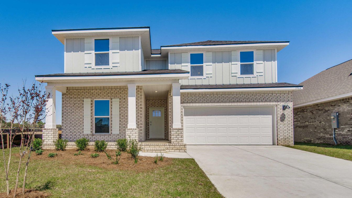 Attached, Exterior, Facade, Brick Facade, Modern