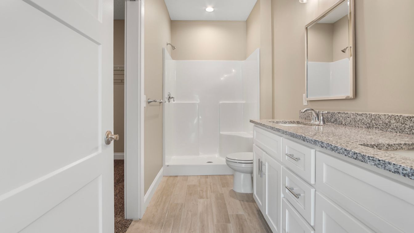 Bathroom, Interior, Recessed Lighting, Wood Texture Flooring