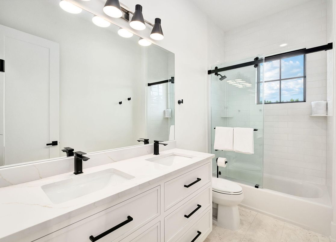 Bathroom, Dual Sink Vanities, Glass Shower, Interior
