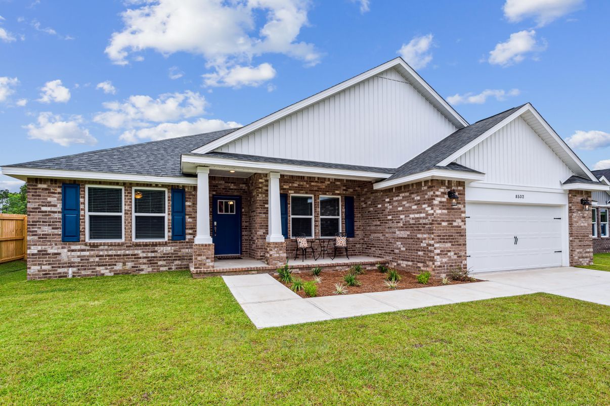 Attached, Exterior, Facade, Brick Facade, Farmhouse