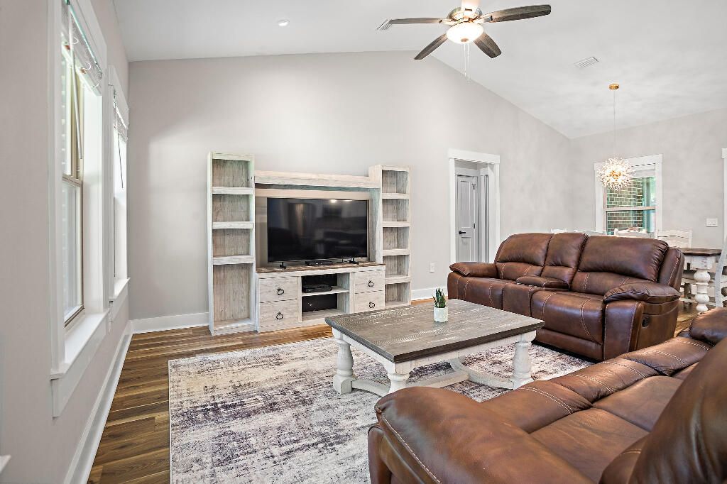 Chandelier, Interior, Living room, Recessed Lighting, Wood Texture Flooring