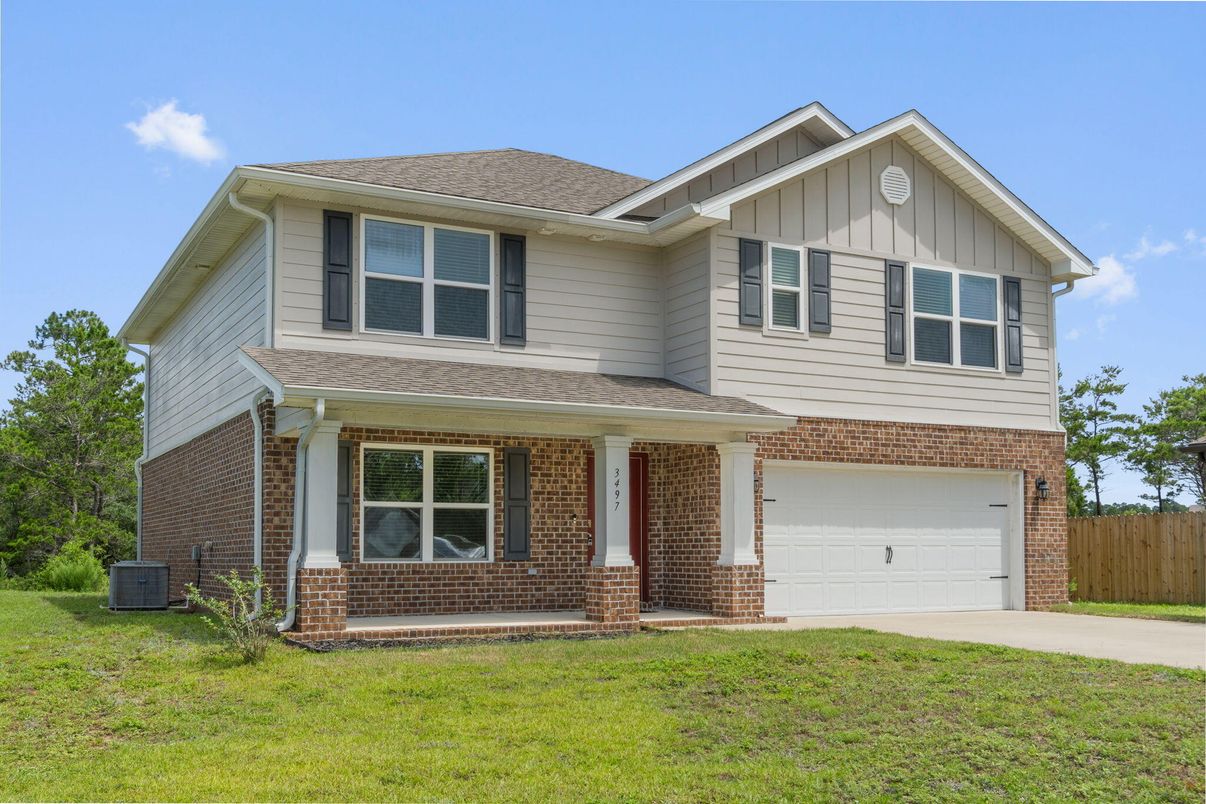 Attached, Exterior, Facade, Brick Facade, Farmhouse