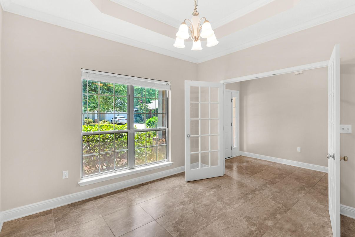 Chandelier, Empty room, Interior