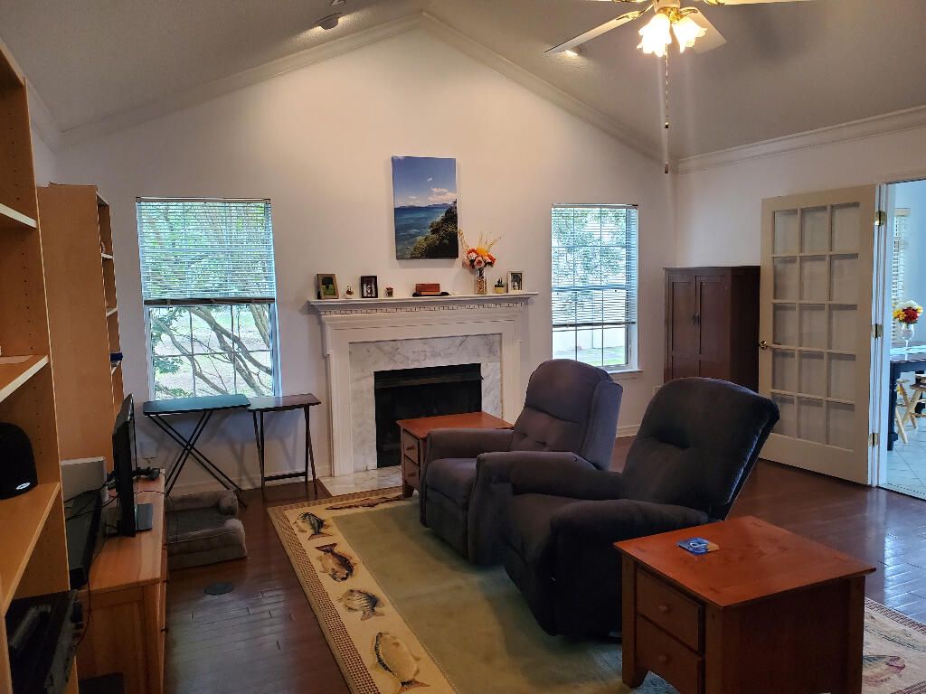 Fireplace, Interior, Living room, Wood Texture Flooring
