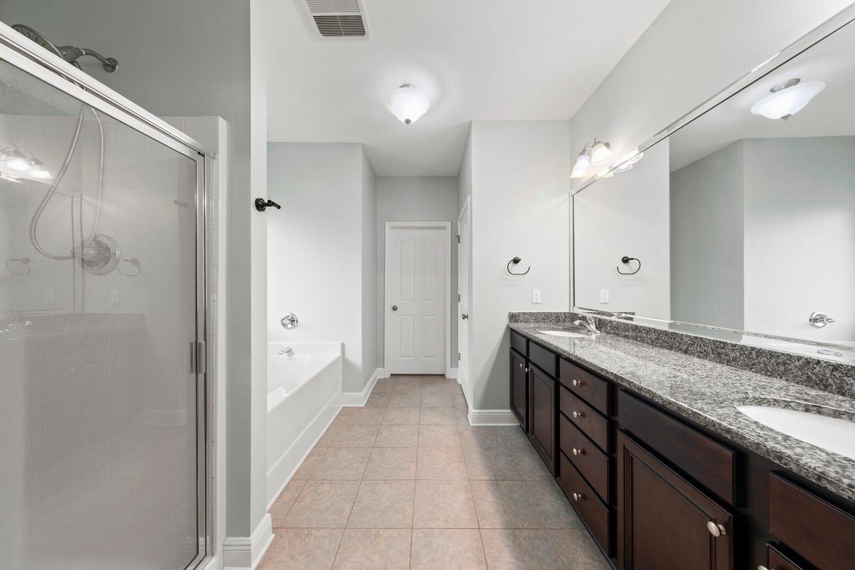 Bathroom, Dual Sink Vanities, Glass Shower, Interior