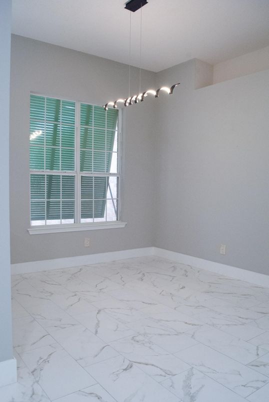 Empty room, Interior, Marble, Pendant Lights
