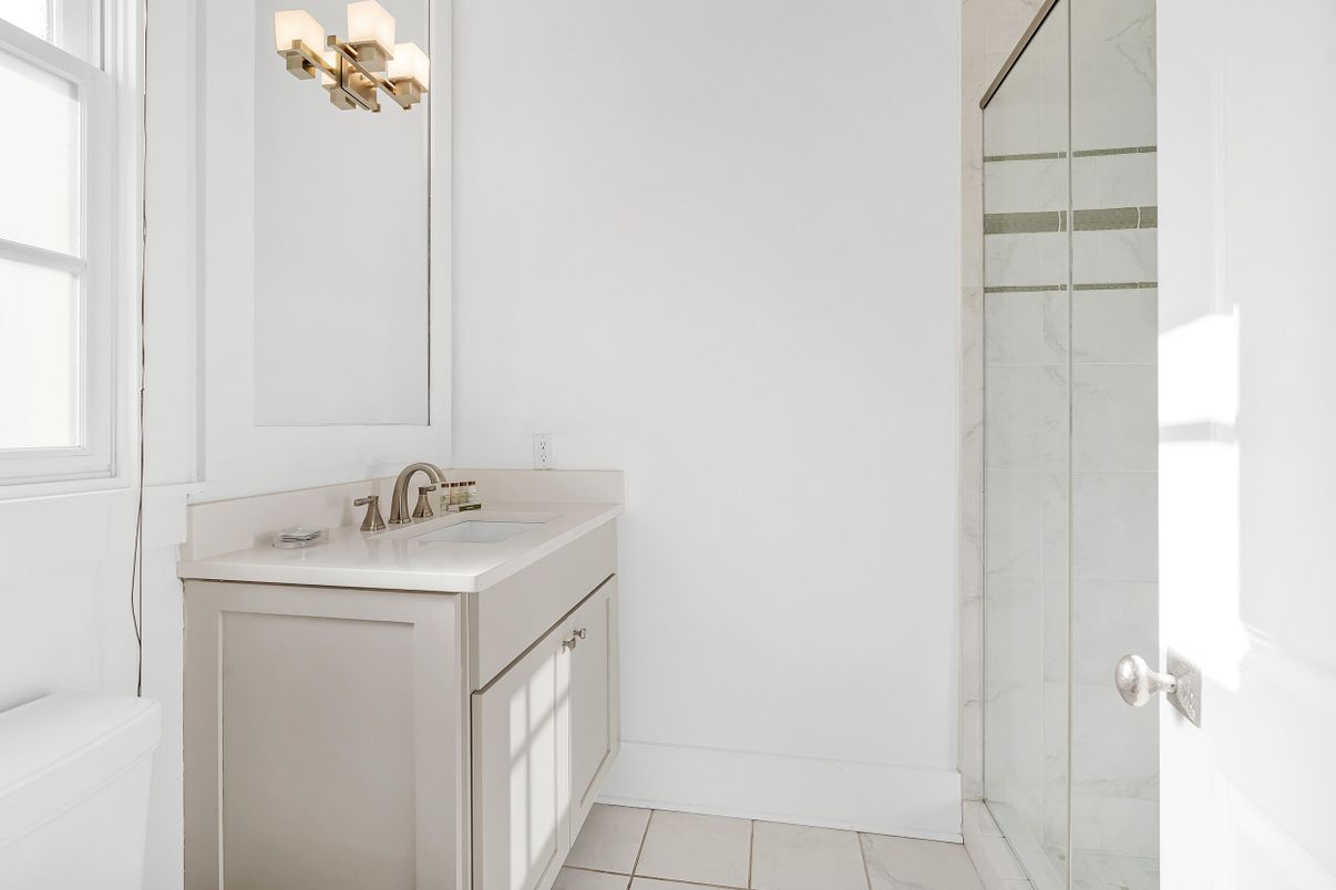 Bathroom, Glass Shower, Interior, Marble Walls