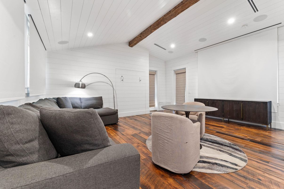 Interior, Recessed Lighting, Wooden Beams, Wood Texture Flooring