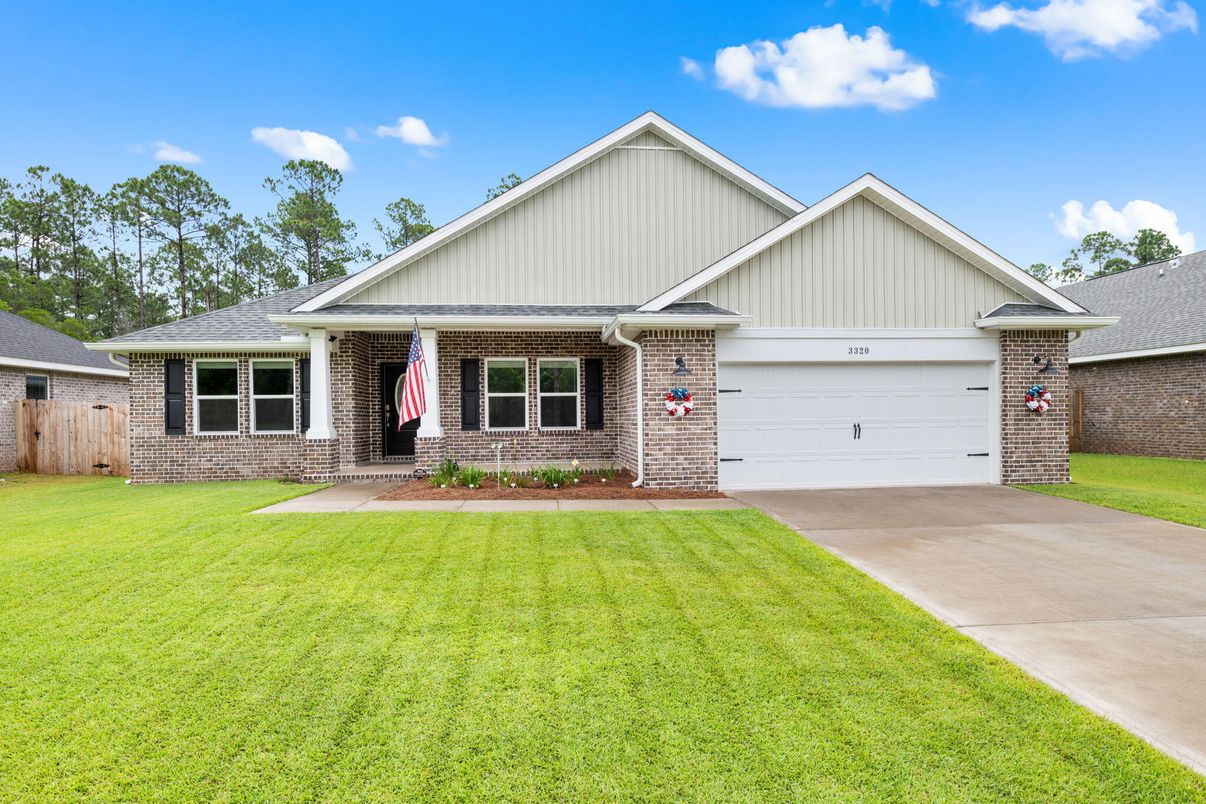 Attached, Exterior, Facade, Brick Facade, Farmhouse