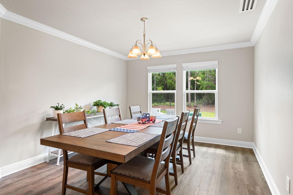 Chandelier, Dining room, Interior, Wood Texture Flooring