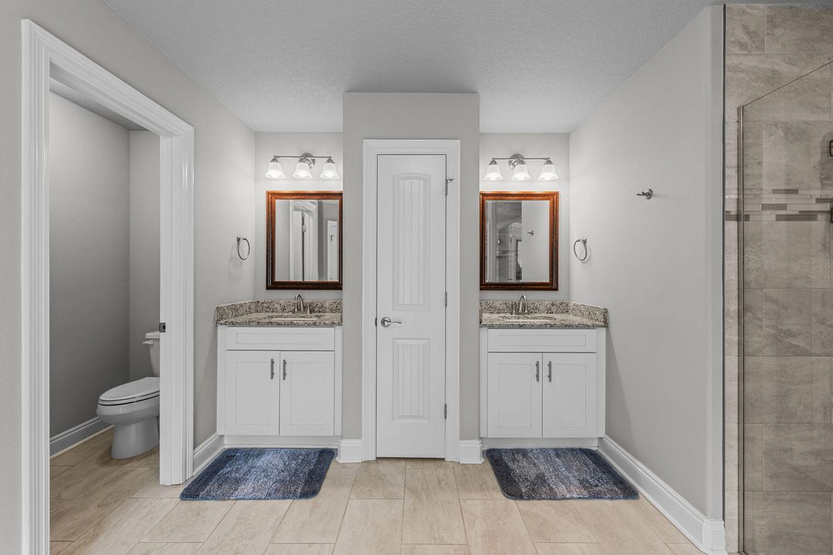 Bathroom, Dual Sink Vanities, Glass Shower, Interior