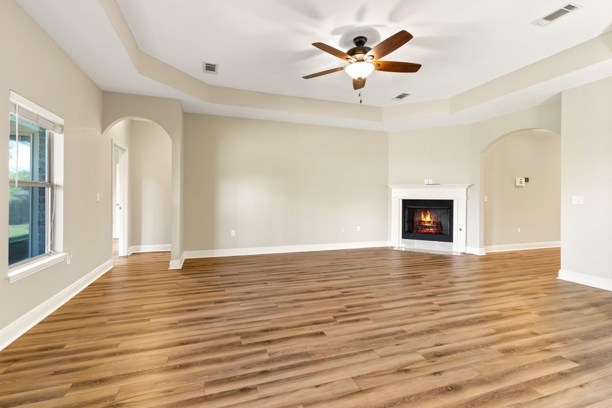 Empty room, Fireplace, Interior, Wood Texture Flooring