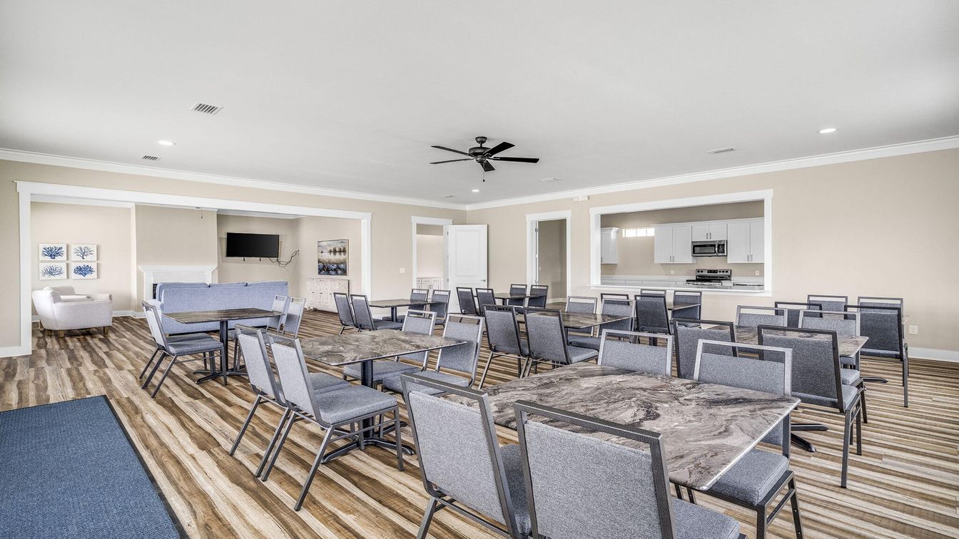 Dining room, Interior, Kitchen, Recessed Lighting, Wood Texture Flooring