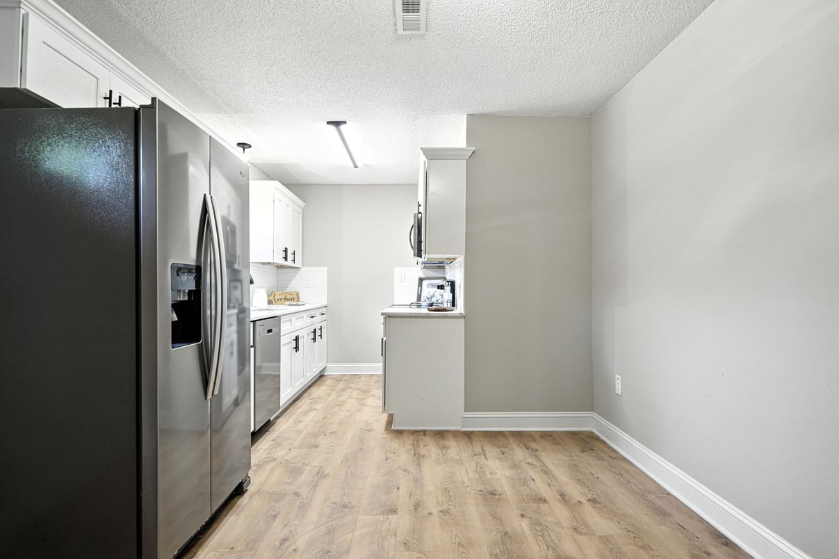 Interior, Kitchen, Stainless Steel Appliances, Wood Texture Flooring