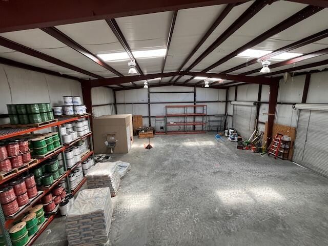 Garage, Interior, Recessed Lighting, Wooden Beams