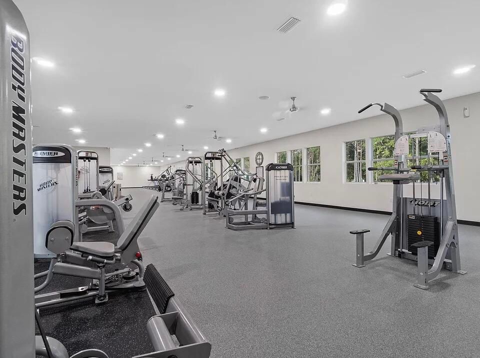 Fitness Equipment, Gym, Interior, Recessed Lighting