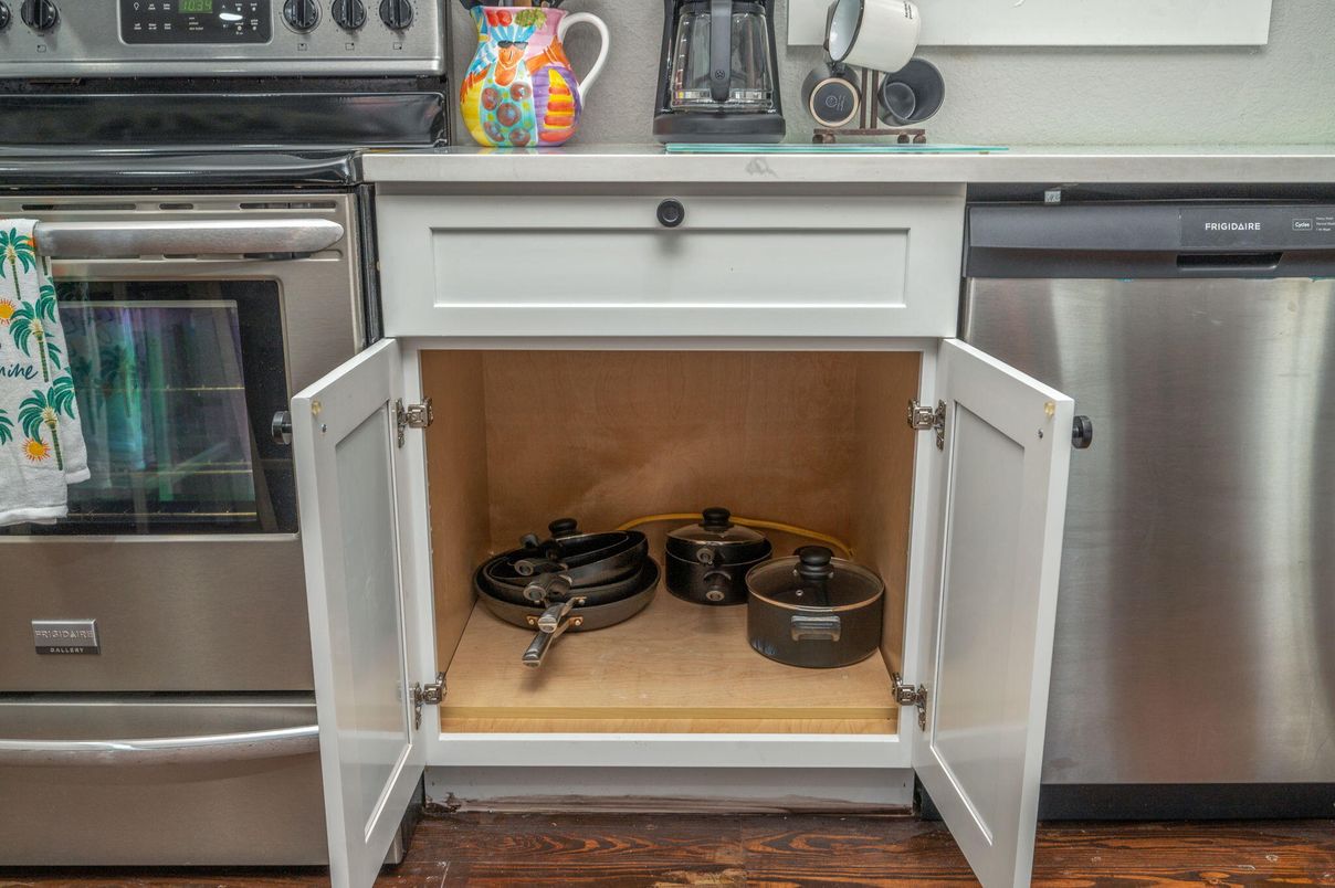 Interior, Kitchen, Stainless Steel Appliances, Wood Texture Flooring