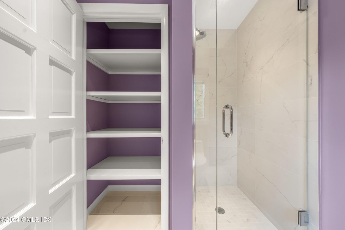 Bathroom, Glass Shower, Interior, Marble Walls