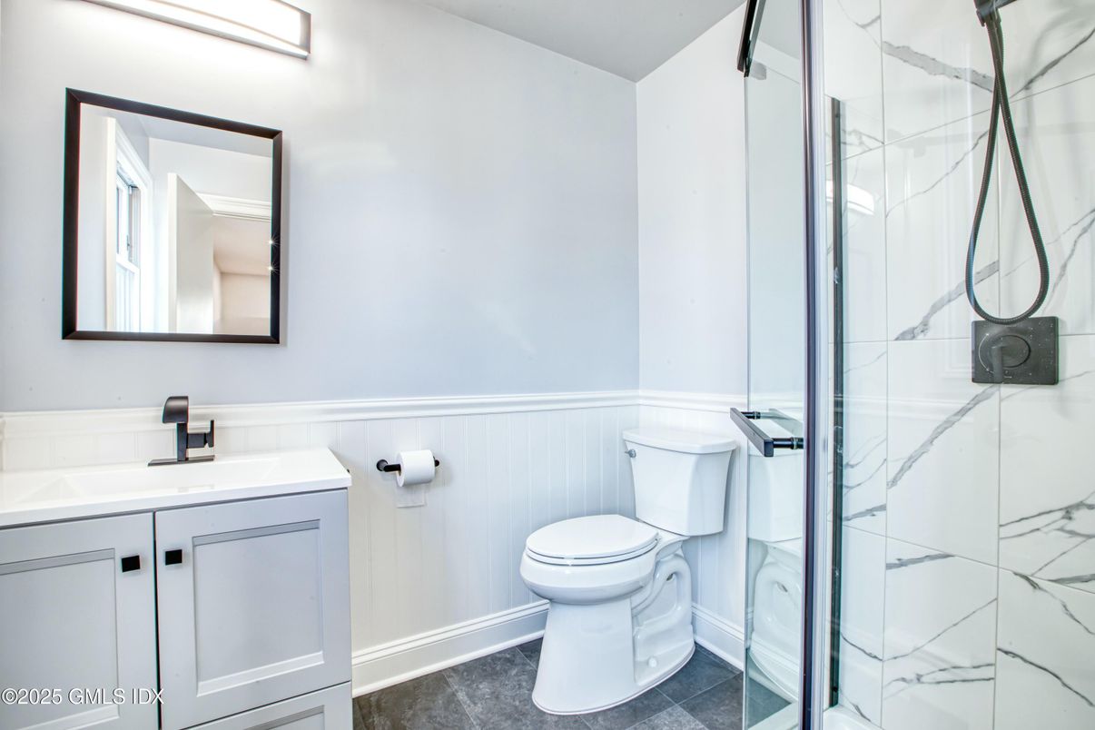 Bathroom, Glass Shower, Interior, Marble Walls