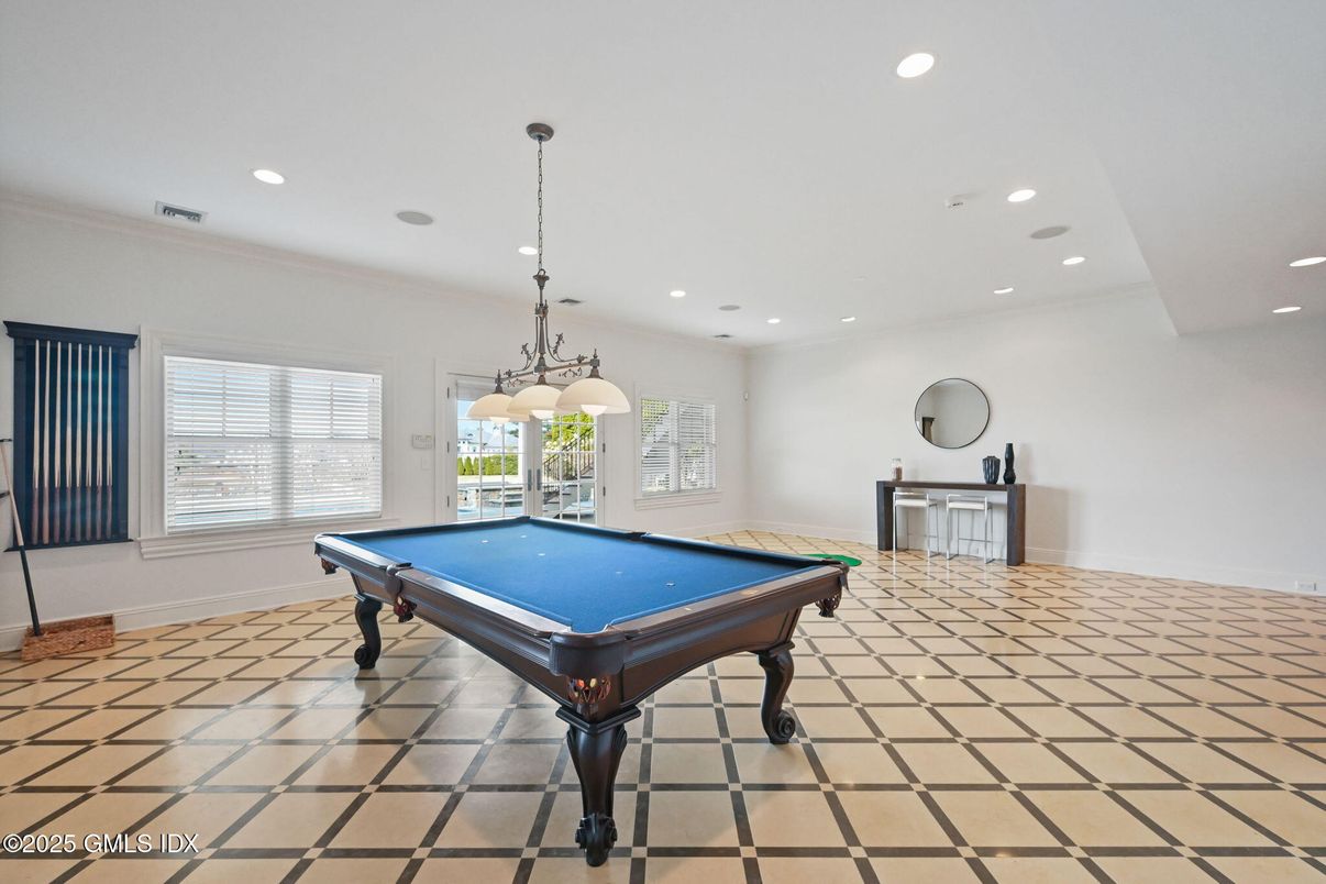 Billiard Table, Game Room, Interior, Pendant Lights, Recessed Lighting