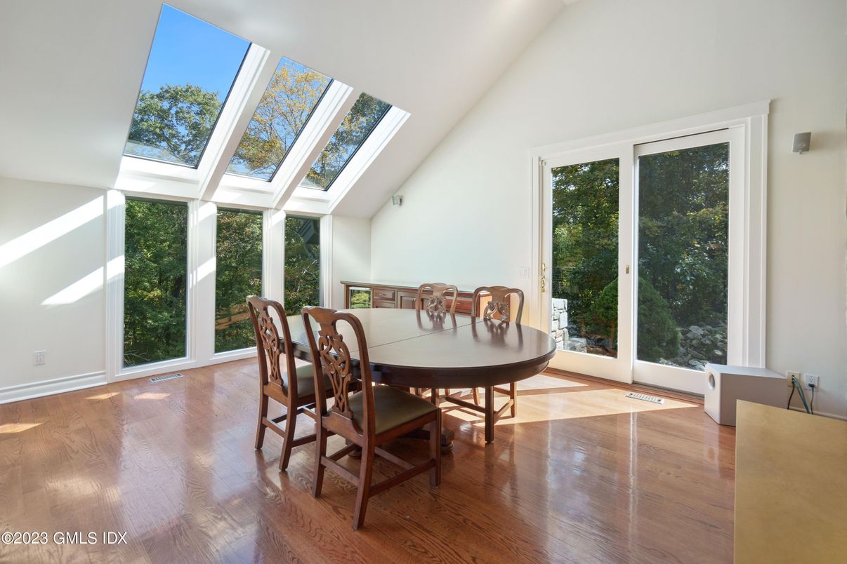 Dining room, Glass Ceilings, Interior, Sun Room, Wood Texture Flooring