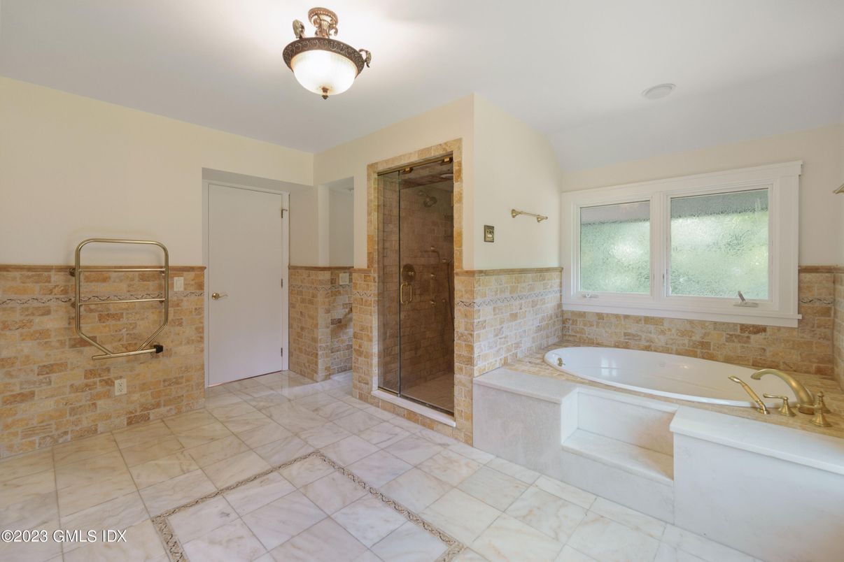 Bathroom, Glass Shower, Interior, Stone Walls