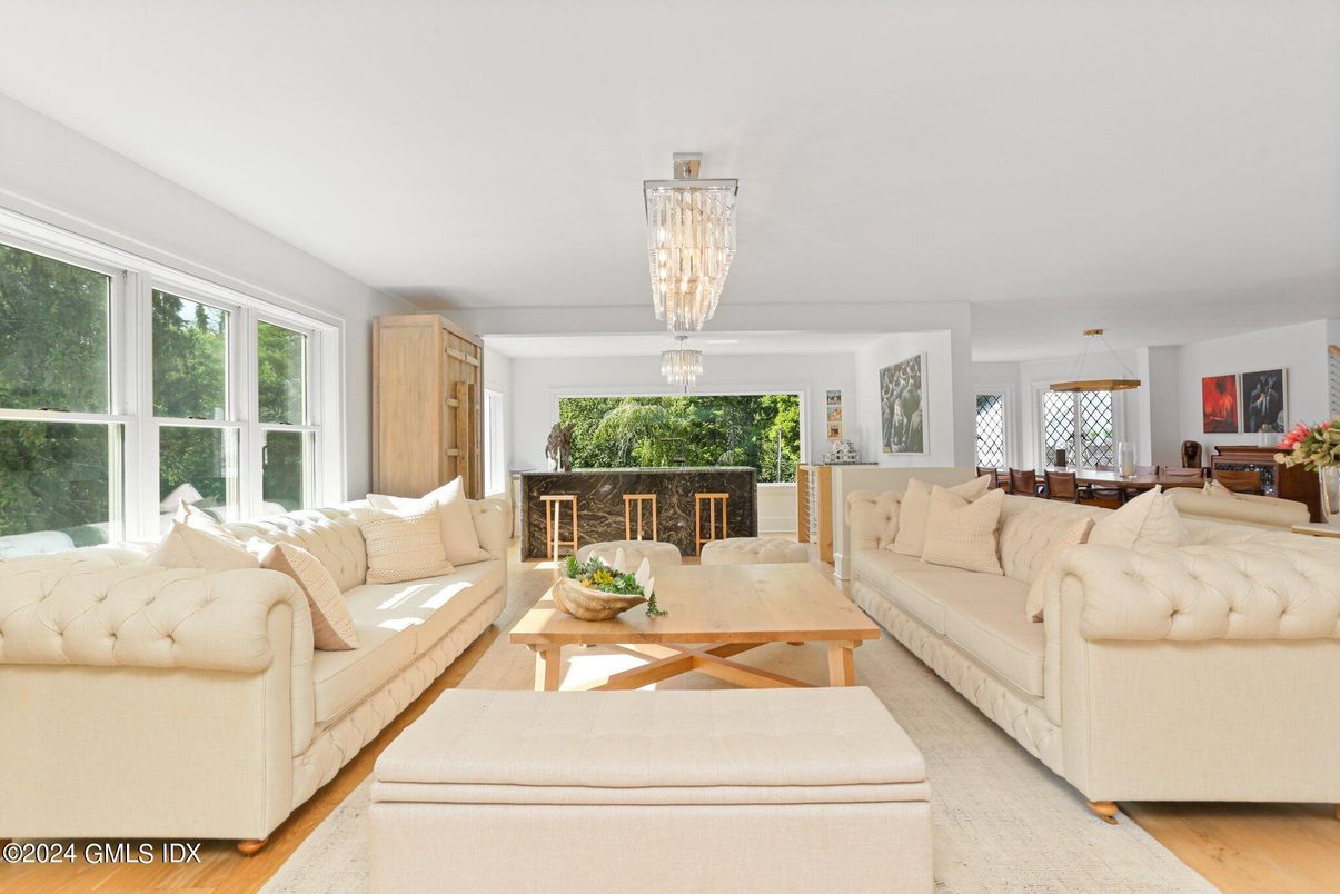 Chandelier, Dining room, Fireplace, Interior, Living room, Pendant Lights, Wood Texture Flooring