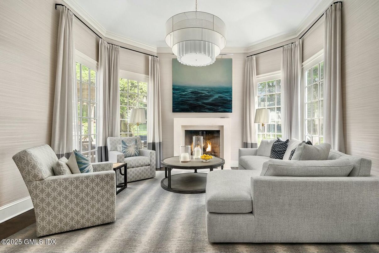 Fireplace, Interior, Living room, Pendant Lights