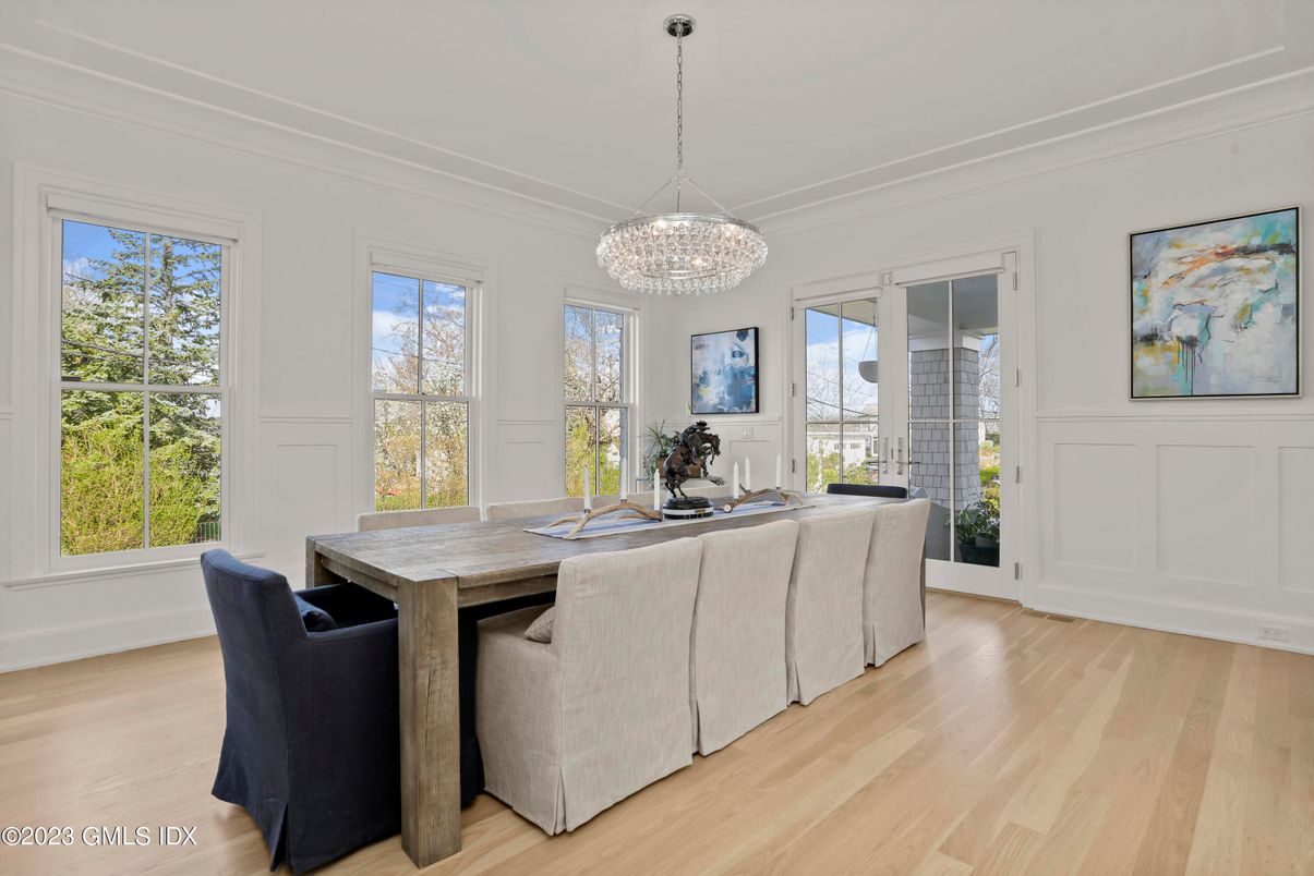 Chandelier, Dining room, Interior, Pendant Lights, Wood Texture Flooring