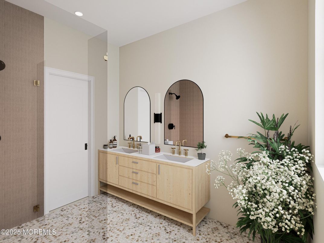 Bathroom, Dual Sink Vanities, Interior, Recessed Lighting